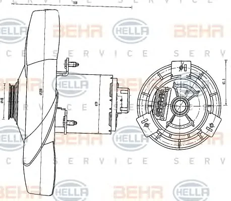 8EW 351 041-191 BEHR/HELLA/PAGID Вентилятор охлаждения радиатора (фото 1)