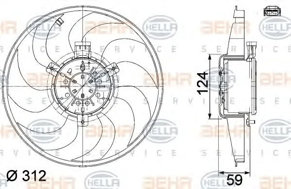 8EW 351 041-261 BEHR/HELLA/PAGID Вентилятор охлаждения радиатора (фото 1)