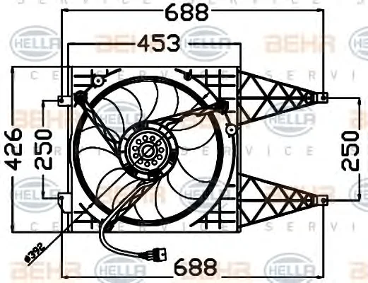 8EW 351 042-551 BEHR/HELLA/PAGID Вентилятор охлаждения радиатора (фото 1)