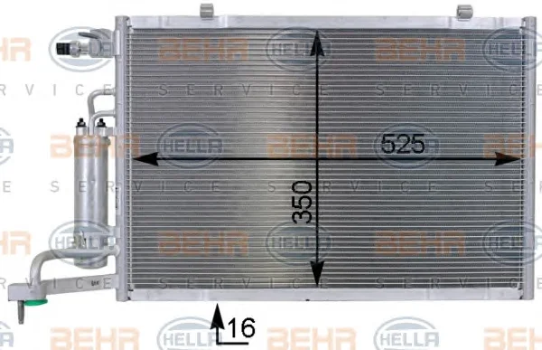 8FC 351 000-401 BEHR/HELLA/PAGID Радиатор кондиционера (фото 1)