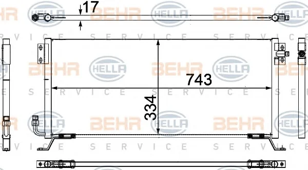 8FC 351 024-111 BEHR/HELLA/PAGID Радиатор кондиционера (фото 1)