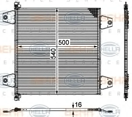 8FC 351 029-091 BEHR/HELLA/PAGID Радиатор кондиционера (фото 1)