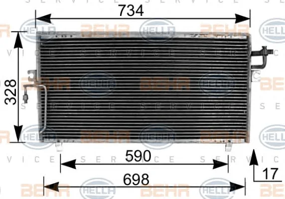 8FC 351 036-511 BEHR/HELLA/PAGID Радиатор кондиционера (фото 1)