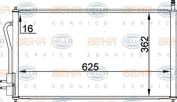 8FC 351 037-471 BEHR/HELLA/PAGID Радиатор кондиционера (фото 1)
