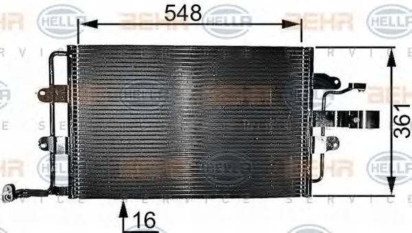 8FC 351 037-651 BEHR/HELLA/PAGID Радиатор кондиционера (фото 1)