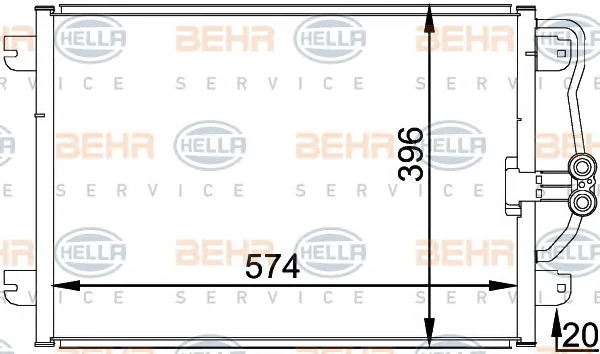 8FC 351 037-751 BEHR/HELLA/PAGID Радиатор кондиционера (фото 1)