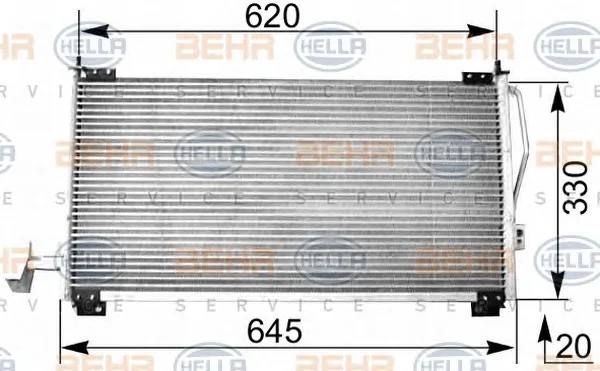 8FC 351 038-541 BEHR/HELLA/PAGID Радиатор кондиционера (фото 1)