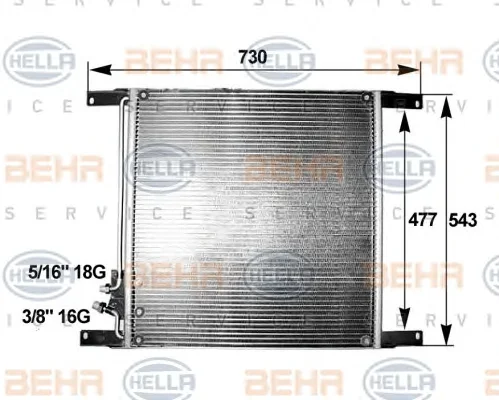 8FC 351 300-041 BEHR/HELLA/PAGID Радиатор кондиционера (фото 1)