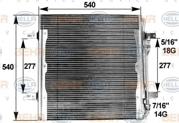 8FC 351 300-141 BEHR/HELLA/PAGID Радиатор кондиционера (фото 1)