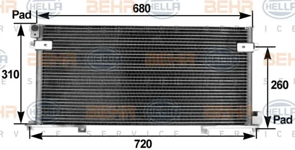 8FC 351 300-211 BEHR/HELLA/PAGID Радиатор кондиционера (фото 1)