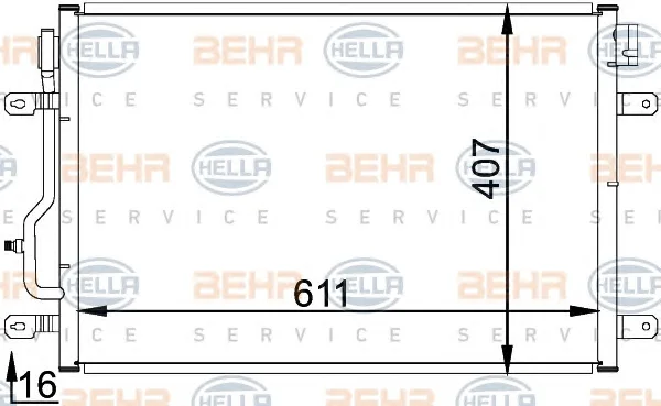 8FC 351 300-241 BEHR/HELLA/PAGID Радиатор кондиционера (фото 1)