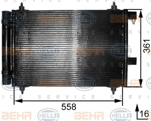 8FC 351 300-251 BEHR/HELLA/PAGID Радиатор кондиционера (фото 1)