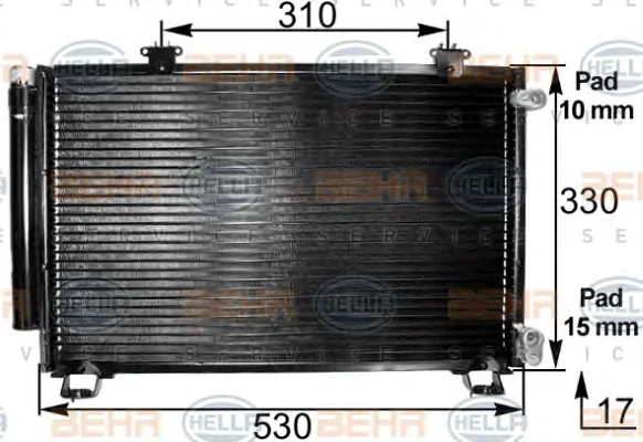 8FC 351 300-261 BEHR/HELLA/PAGID Радиатор кондиционера (фото 1)