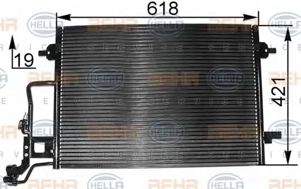 8FC 351 300-394 BEHR/HELLA/PAGID Радиатор кондиционера (фото 1)