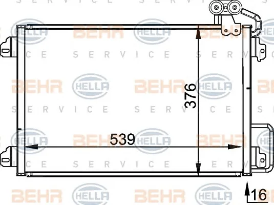 8FC 351 300-511 BEHR/HELLA/PAGID Радиатор кондиционера (фото 1)