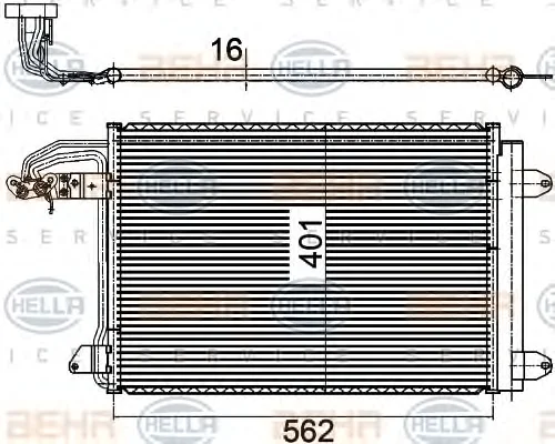 8FC 351 301-041 BEHR/HELLA/PAGID Радиатор кондиционера (фото 1)