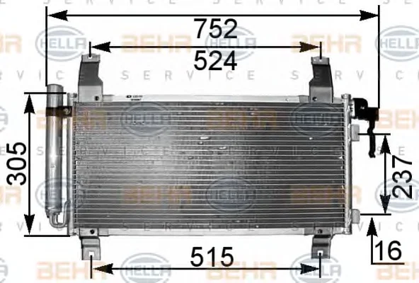 8FC 351 301-181 BEHR/HELLA/PAGID Радиатор кондиционера (фото 1)