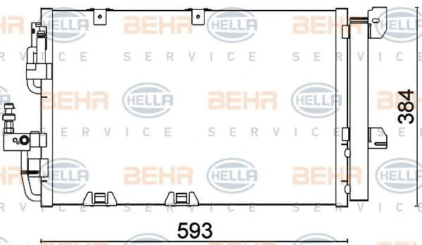 8FC 351 301-224 BEHR/HELLA/PAGID Радиатор кондиционера (фото 1)