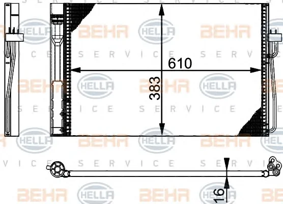 8FC 351 301-331 BEHR/HELLA/PAGID Радиатор кондиционера (фото 1)
