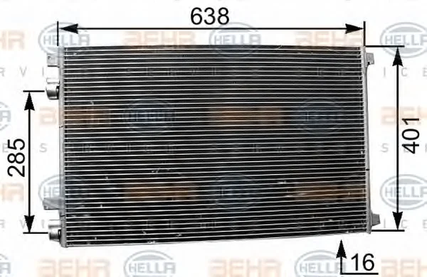8FC 351 301-561 BEHR/HELLA/PAGID Радиатор кондиционера (фото 1)