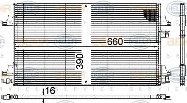8FC 351 301-641 BEHR/HELLA/PAGID Радиатор кондиционера (фото 1)