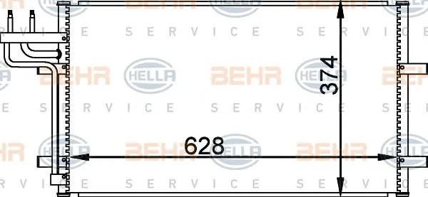 8FC 351 301-731 BEHR/HELLA/PAGID Радиатор кондиционера (фото 1)