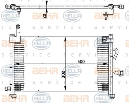 8FC 351 302-091 BEHR/HELLA/PAGID Радиатор кондиционера (фото 1)
