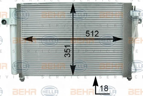 8FC 351 302-281 BEHR/HELLA/PAGID Радиатор кондиционера (фото 1)