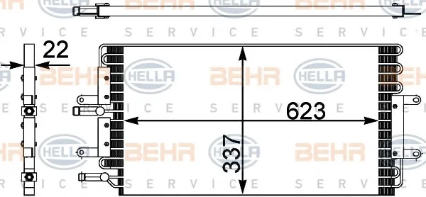 8FC 351 302-421 BEHR/HELLA/PAGID Радиатор кондиционера (фото 1)