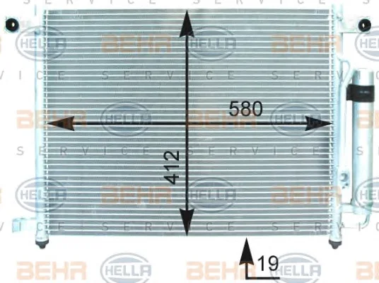 8FC 351 303-054 BEHR/HELLA/PAGID Радиатор кондиционера (фото 1)