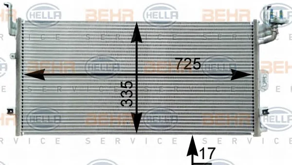 8FC 351 303-071 BEHR/HELLA/PAGID Радиатор кондиционера (фото 1)