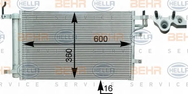 8FC 351 303-081 BEHR/HELLA/PAGID Радиатор кондиционера (фото 1)