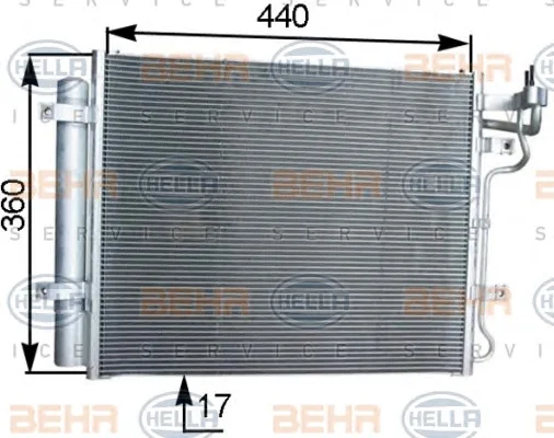 8FC 351 303-121 BEHR/HELLA/PAGID Радиатор кондиционера (фото 1)
