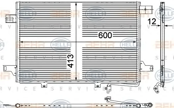 8FC 351 303-431 BEHR/HELLA/PAGID Радиатор кондиционера (фото 1)