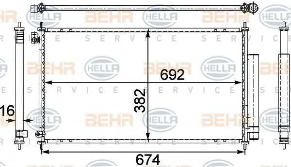 8FC 351 303-681 BEHR/HELLA/PAGID Радиатор кондиционера (фото 1)