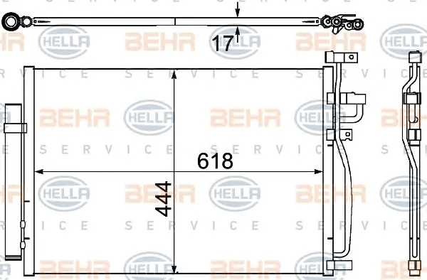 8FC 351 304-311 BEHR/HELLA/PAGID Радиатор кондиционера (фото 1)