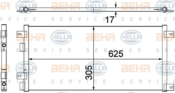 8FC 351 305-681 BEHR/HELLA/PAGID Радиатор кондиционера (фото 1)