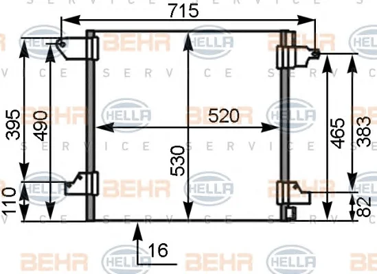8FC 351 306-181 BEHR/HELLA/PAGID Радиатор кондиционера (фото 1)