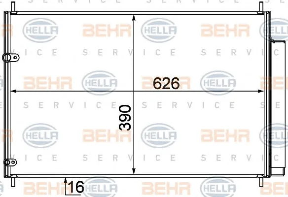 8FC 351 307-581 BEHR/HELLA/PAGID Радиатор кондиционера (фото 1)