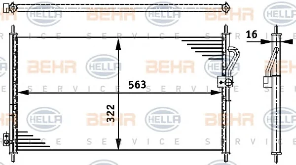 8FC 351 317-701 BEHR/HELLA/PAGID Радиатор кондиционера (фото 1)