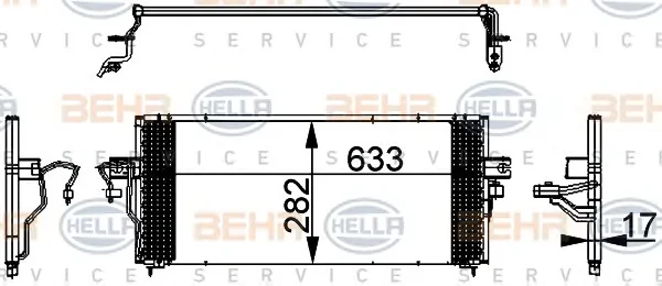 8FC 351 317-731 BEHR/HELLA/PAGID Радиатор кондиционера (фото 1)