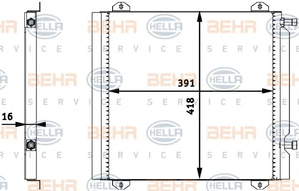 8FC 351 317-761 BEHR/HELLA/PAGID Радиатор кондиционера (фото 1)
