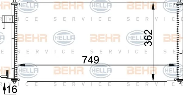 8FC 351 318-351 BEHR/HELLA/PAGID Радиатор кондиционера (фото 1)