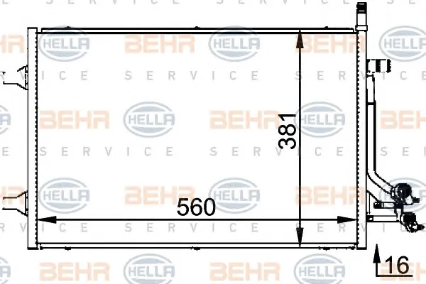 8FC 351 318-381 BEHR/HELLA/PAGID Радиатор кондиционера (фото 1)
