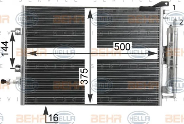 8FC 351 319-244 BEHR/HELLA/PAGID Радиатор кондиционера (фото 1)