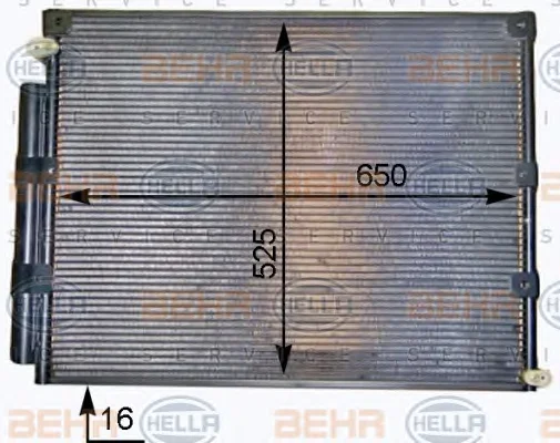 8FC 351 319-351 BEHR/HELLA/PAGID Радиатор кондиционера (фото 1)