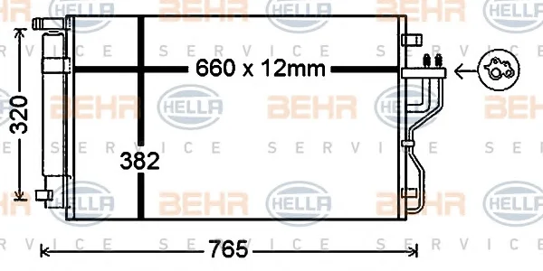 8FC 351 343-091 BEHR/HELLA/PAGID Радиатор кондиционера (фото 1)