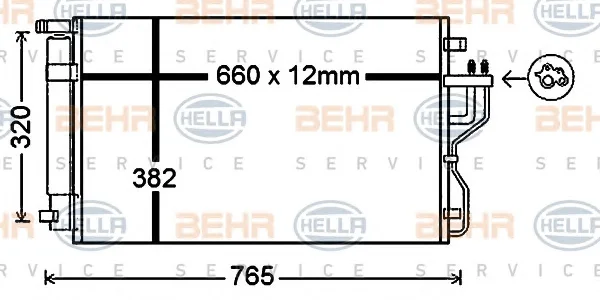8FC 351 343-094 BEHR/HELLA/PAGID Радиатор кондиционера (фото 1)