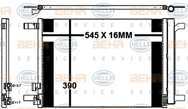8FC 351 343-111 BEHR/HELLA/PAGID Радиатор кондиционера (фото 1)