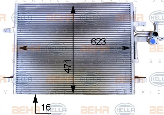 8FC 351 343-141 BEHR/HELLA/PAGID Радиатор кондиционера (фото 1)